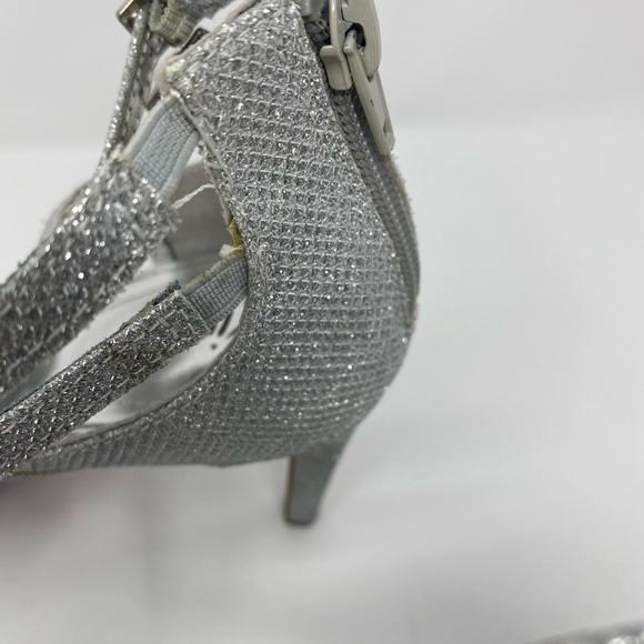 Metallic Silver Strappy Stilletos - Size 9 - Picture 6 of 8